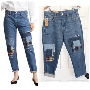 NWT Polo Ralph Lauren Patchwork The Slim Boyfriend Jeans Rope Dyed Size 28 NEW